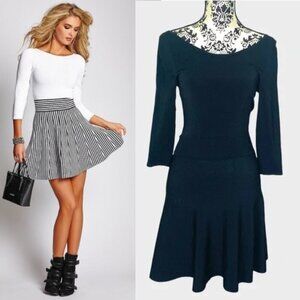 Guess Black Fit & Flare Knit Dress